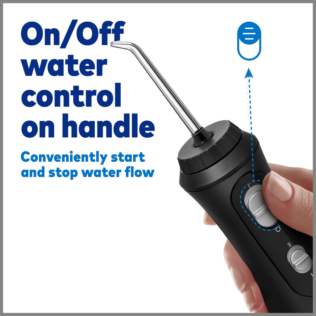 Fluid Cordless Plus Portable Liquid Flosser Oral Irrigator, Black