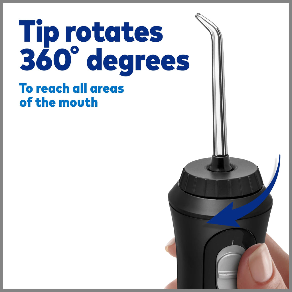 Fluid Cordless Plus Portable Liquid Flosser Oral Irrigator, Black