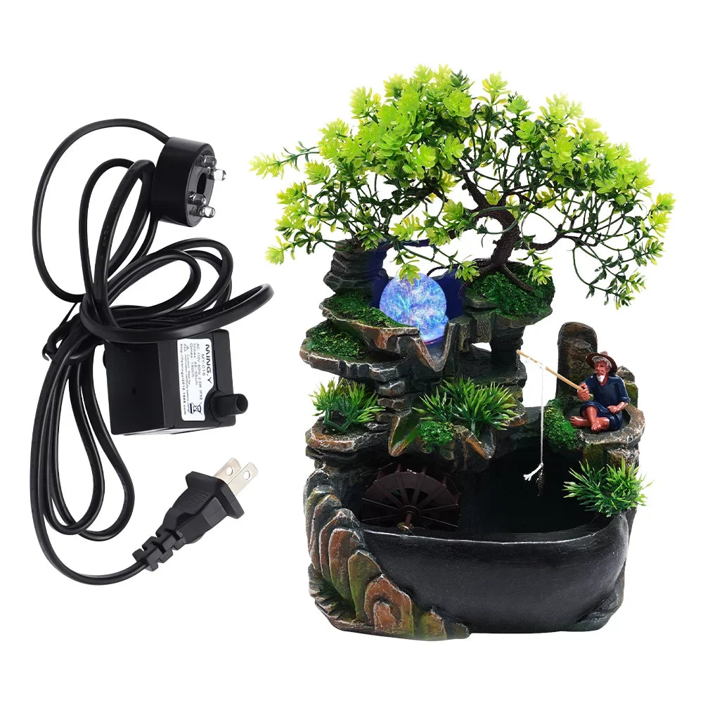 Miumaeov Ornament Rockery Fountain Fluid Fengshui Desktop Zen Decor