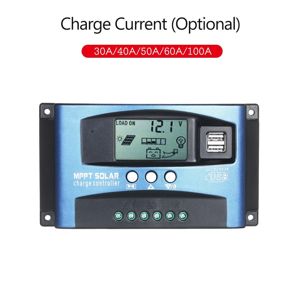 Dazzduo Controller,Dual USB Output LCD Display Display 5V/2A Solar Identification 5V/2A Dual Dual USB Solar Dual USB Solar USB Output 12V/24V 5V/2A Dual USB