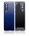 Replacement Back Cover Glass With Camera Lens Compatible For Galaxy Fold 4G (F900) (Premium) (Astro Blue)