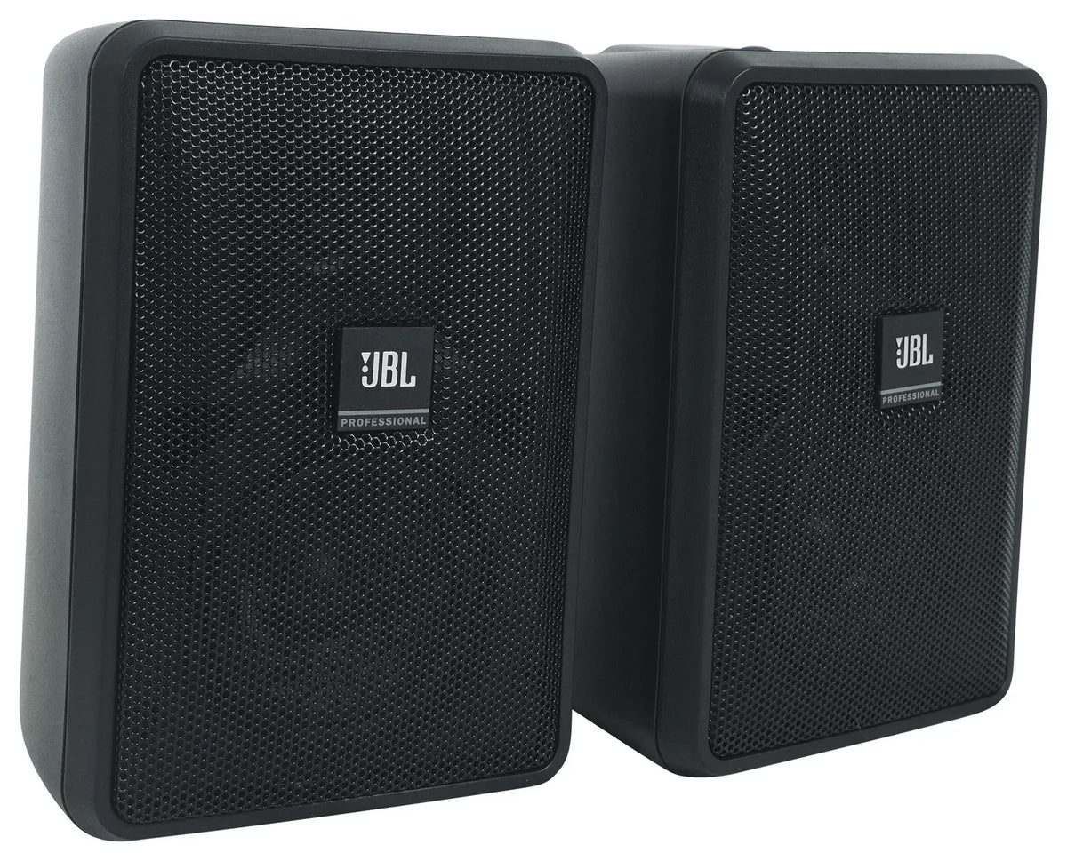 (6) JBL Control 23-1 Black 3" Indoor/Outdoor 70v Commercial Wall Speakers + Amp