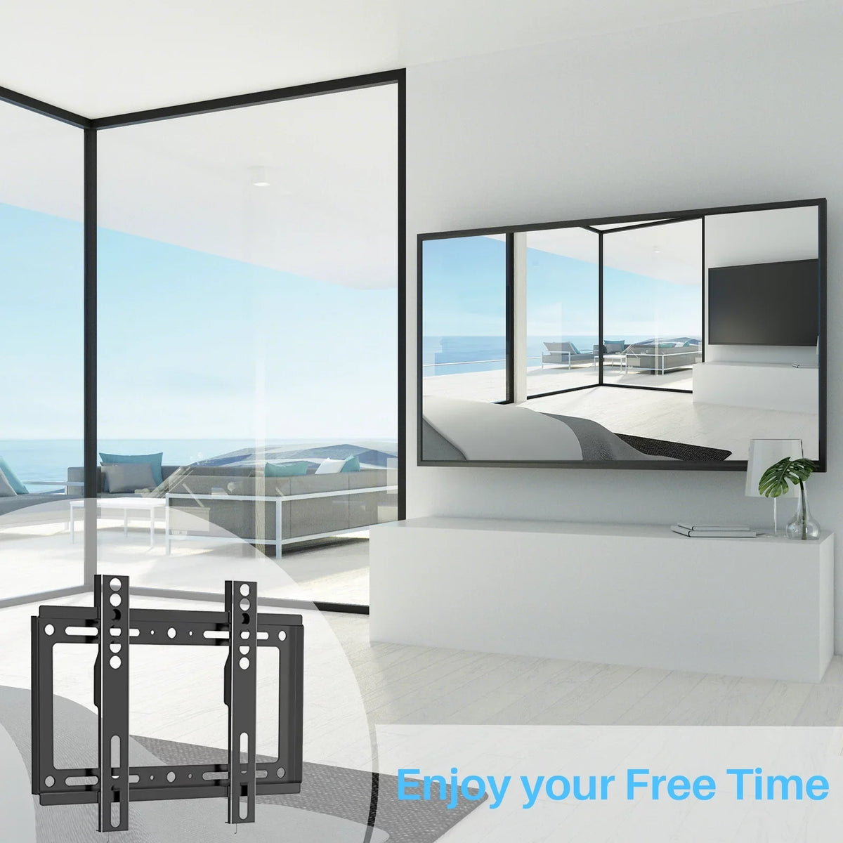 Sylvox RV TV Mount, TV Wall Mount for Most 14-42 Inch LED LCD OLED Flat Monitor TV, VESA 200x200mm 75x75mm Max up to 55 lbs
