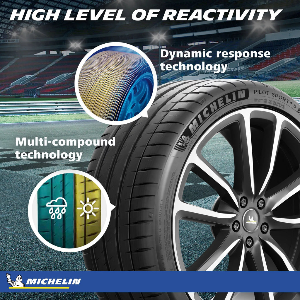 Michelin Pilot Sport 4 S Summer 245/35ZR20/XL (95Y) Tire Fits: 2017-19 Mercedes-Benz E300 4Matic, 2010-16 BMW 528i Base