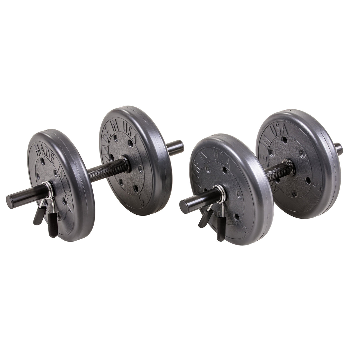 105 lb Barbell and Dumbell Weight Set Featuring Two 20 lb., Four 10 lb. and Four 5 lb. Weights, Two Dumbbell Bars & Full 6-foot Length Bar