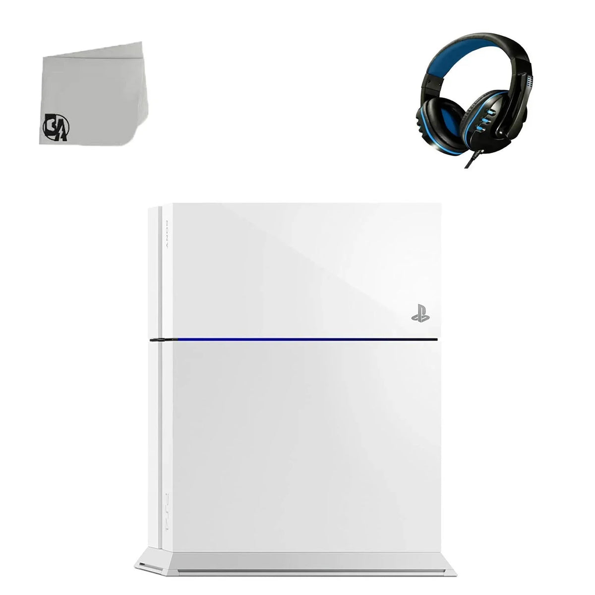 PlayStation 4 500GB Only White Gaming Console with Gaming Head Set BOLT AXTION Bundle Pre-owned