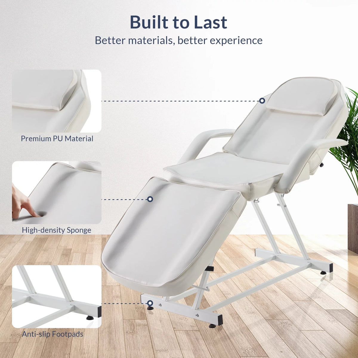 Bellavie Massage Facial Bed Adjustable Table Chair Beauty Spa Salon Tattoo Beauty, Cream