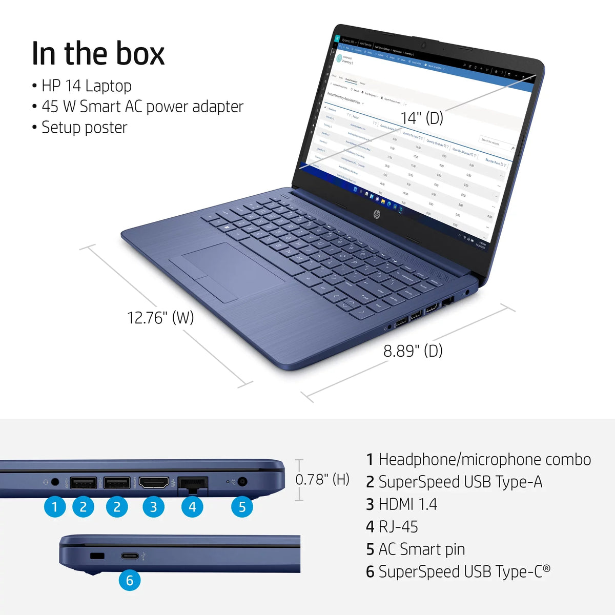 Restored 14-cf2111wm Stream 14" HD Celeron N4120 1.1GHz UHD Graphics 600 4GB RAM 64GB SSD Win 11 Home Blue (Refurbished)