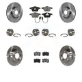 Transit Auto - Front Rear Wheel Bearings Disc Brake Rotors And Semi-Metallic Pads Kit (10Pc) For Audi Allroad Quattro With Single Piston Caliper KBB-106855