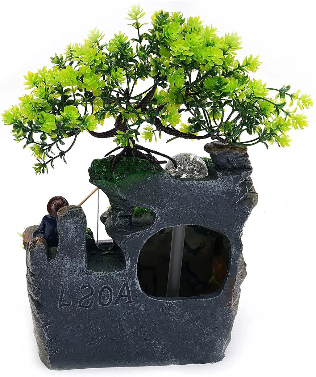 Miumaeov Ornament Rockery Fountain Fluid Fengshui Desktop Zen Decor