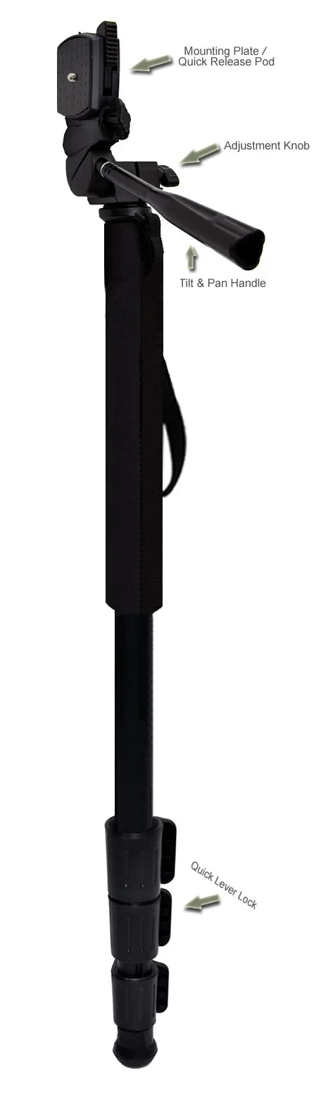 Professional Black 72" Monopod / Unipod (Quick Release) For VIXIA HF R800