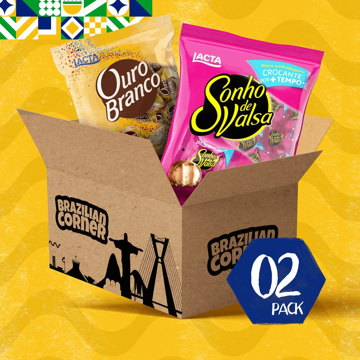 Bombom Sonho De Valsa 1kg + Ouro Branco 1Kg - Brazilian Corner Lacta Bundle