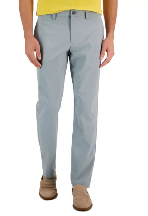 Perry Ellis Portfolio Men's Slim-Fit Solid Tech Pants in Monument Grey 36 x 34