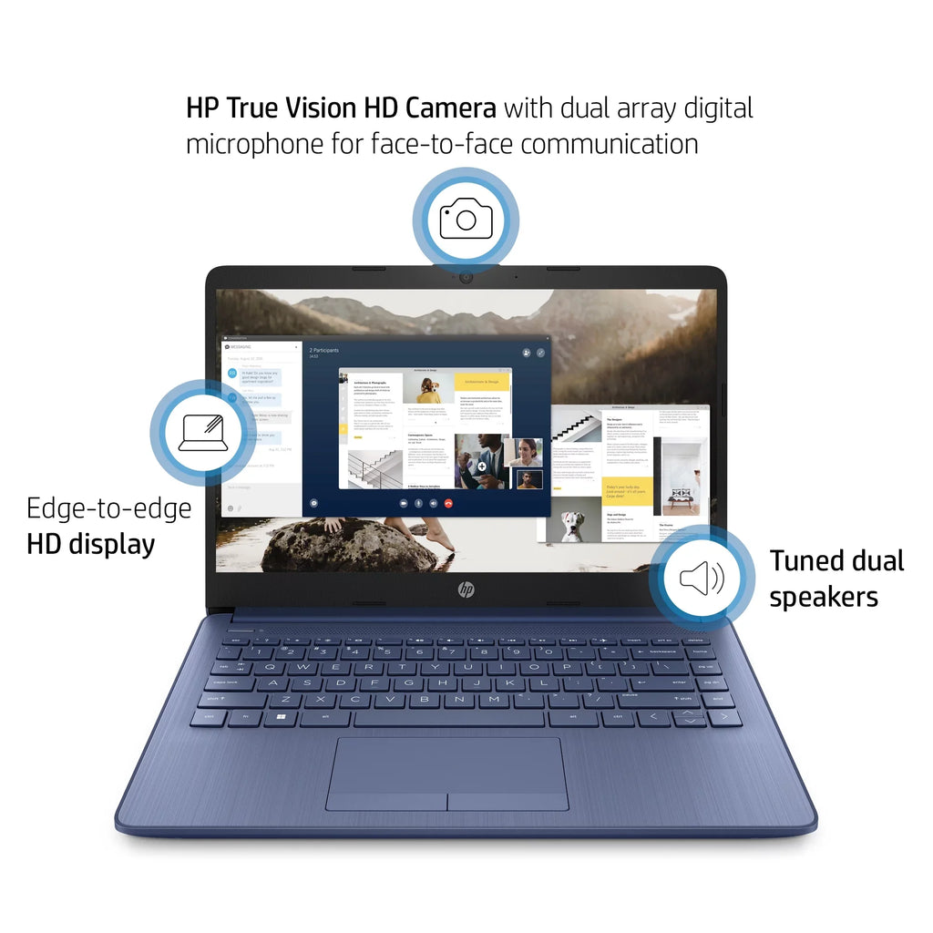 Restored 14-cf2111wm Stream 14" HD Celeron N4120 1.1GHz UHD Graphics 600 4GB RAM 64GB SSD Win 11 Home Blue (Refurbished)