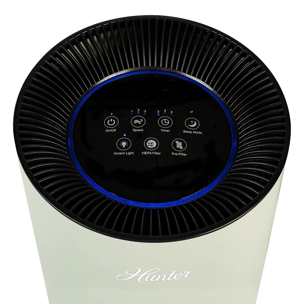 Open Box HUNTER True HEPA Air Purifier for Allergies Digital Tall Tower HP670SG - SAGE