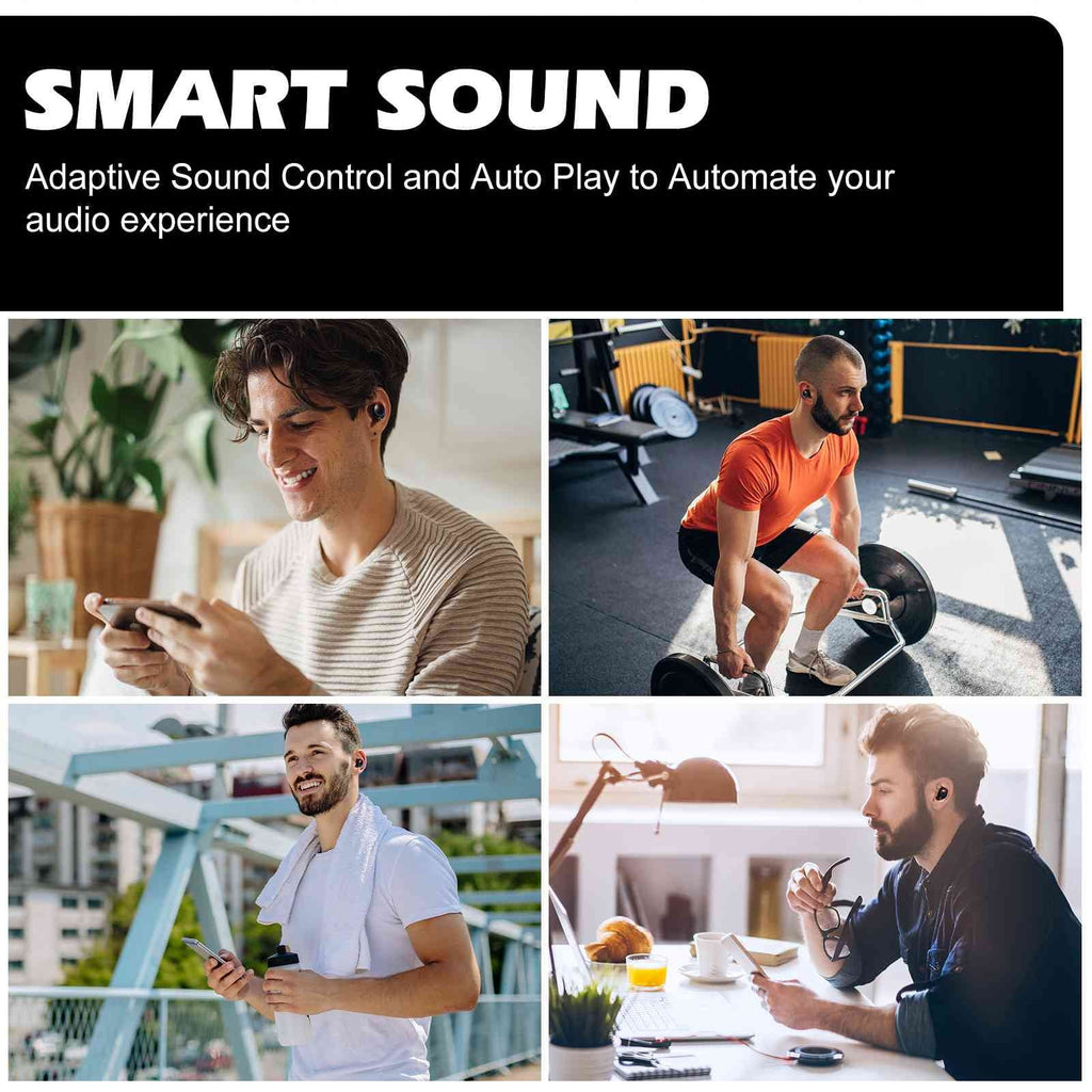 UrbanX True Wireless Bluetooth Earbuds + Charging Case, Black, Dual Connect, IPX5 Liquid Resistance, Bluetooth 5.2 Connection, Balanced, Bass Boost Compatible with OnePlus Ace 2