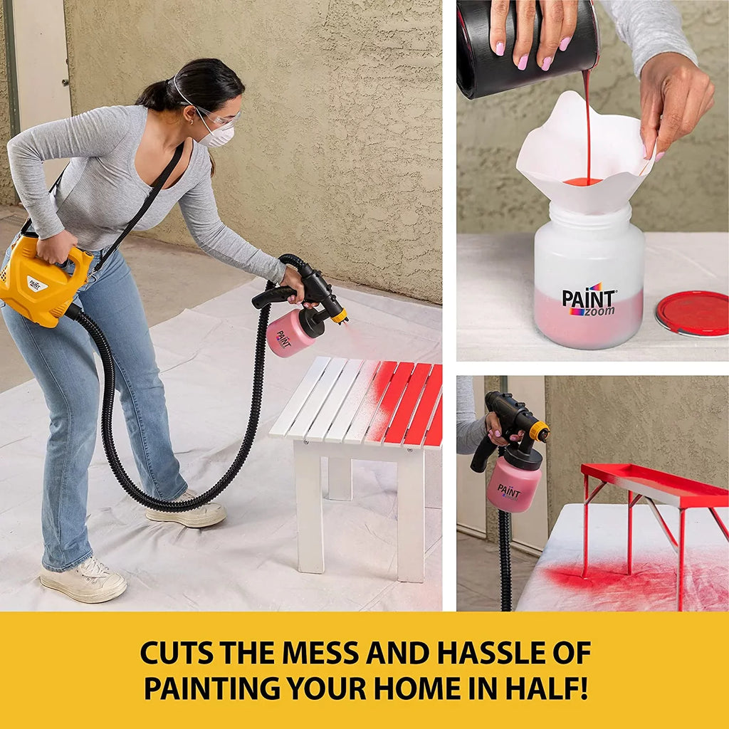 Paint Zoom Deluxe 3000 Series Paint Sprayer | Powerful & Long-lasting 700-watt Spray Gun Tool HVLP sprayer for Interior & Exterior Home Painting and DIY Home Improvement Projects | 3 Spray Patterns