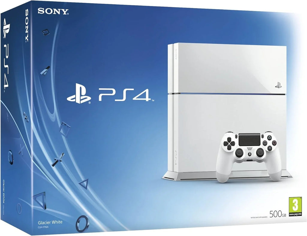 PlayStation 4 500GB Only White Gaming Console with Gaming Head Set BOLT AXTION Bundle Pre-owned