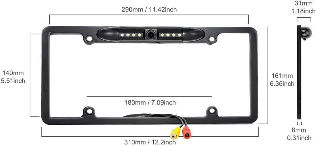 Backup Camera Rearview License Plate Liquid for Kenwood DDX-5706S DDX5706S Black