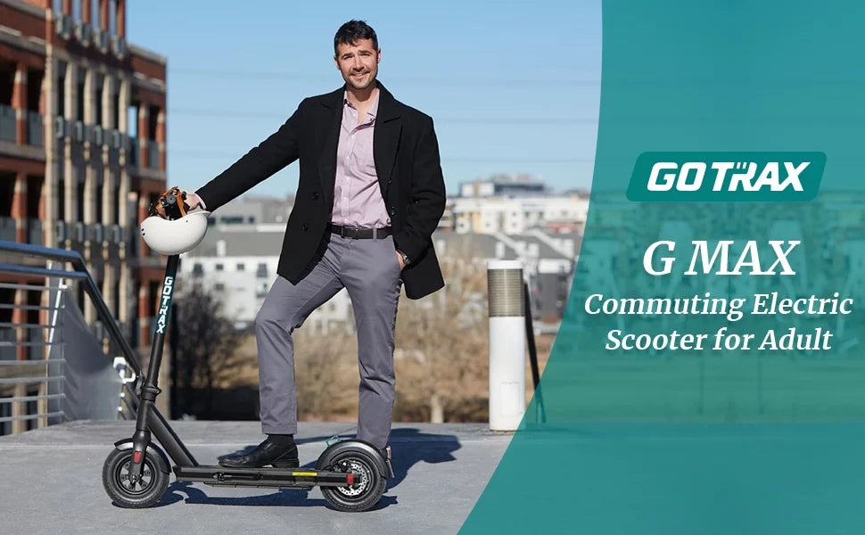 GOTRAX GMAX Electric Scooter for Adults, 10" Honeycamb Tire, Max 42 mile & 20 mph by 500W Motor, Folding Electric Scooter for Commute