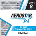 Aerostar 20x20x4 MERV 8, Pleated Air Filter, 20 x 20 x 4, Box of 3, Made in the USA