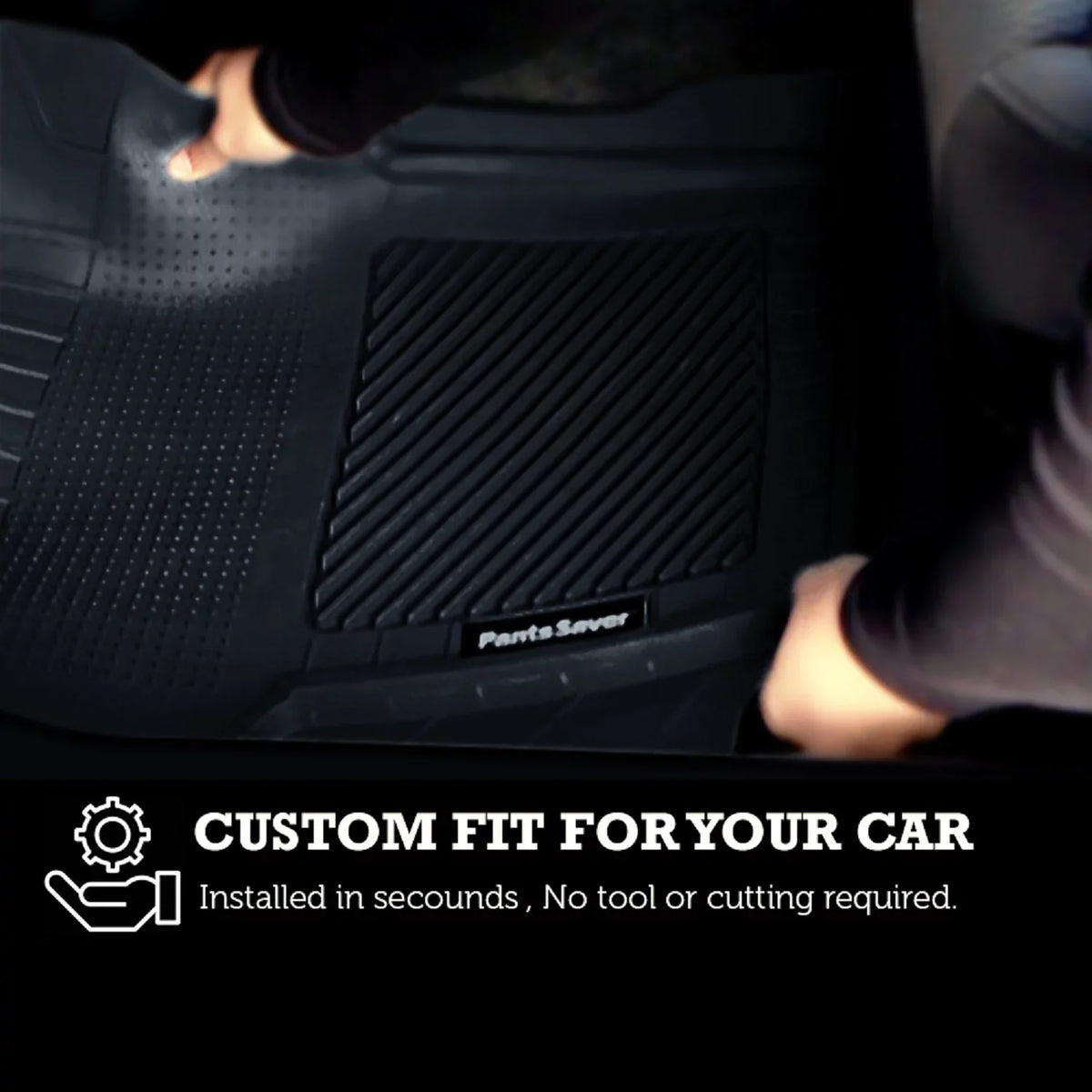 PantsSaver Custom Fit Floor Mats for Genesis GV70 SUV 2022-2023 All Weather Protection -4 Piece Set (Black)