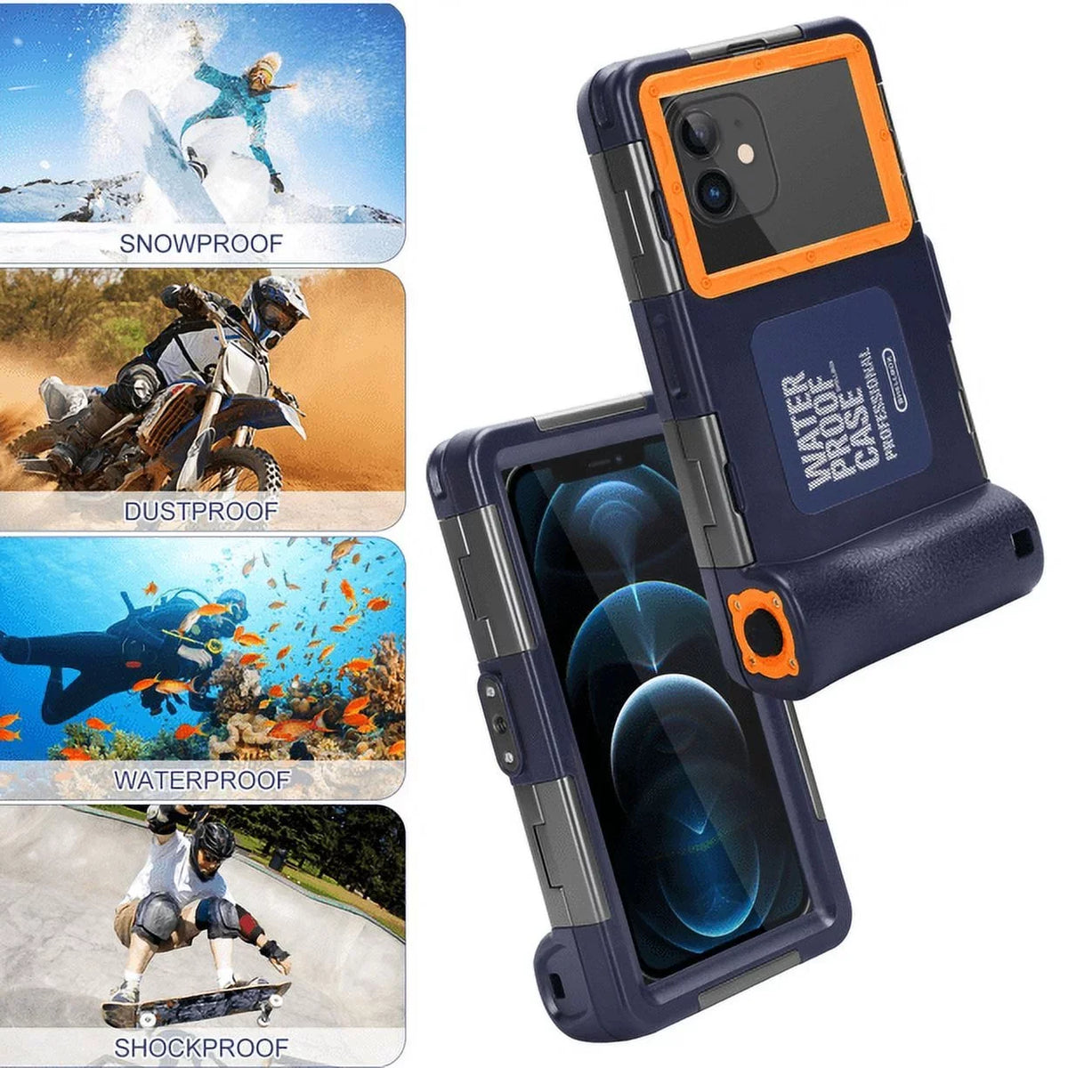 UrbanX Professional [15m/50ft] Swimming Diving Surfing Snorkeling Photo Video Fluid Protective Case Fluid Housing for Micromax Bolt Selfie Q424 And all Phones Up to 6.9 Inch LCD with Lanyard