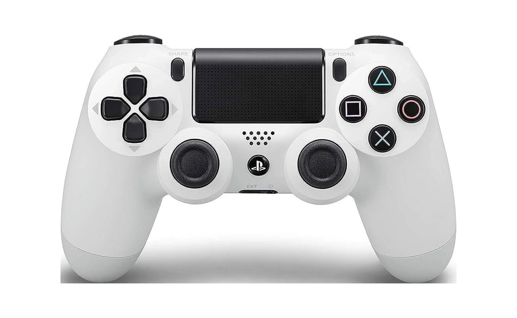 Dual Shock White Gaming Controller For PS4 Console + Wired Earbuds BOLT AXTION Bundle Like New
