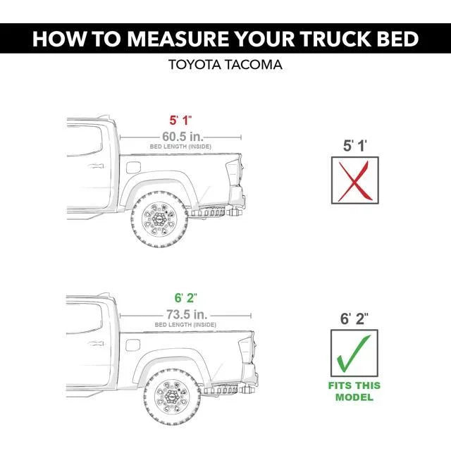 Tonno Pro Hard Fold, Hard Folding Truck Bed Tonneau Cover | HF-562 | Fits 2016 - 2023 Toyota Tacoma 6' 2" Bed (73.7")