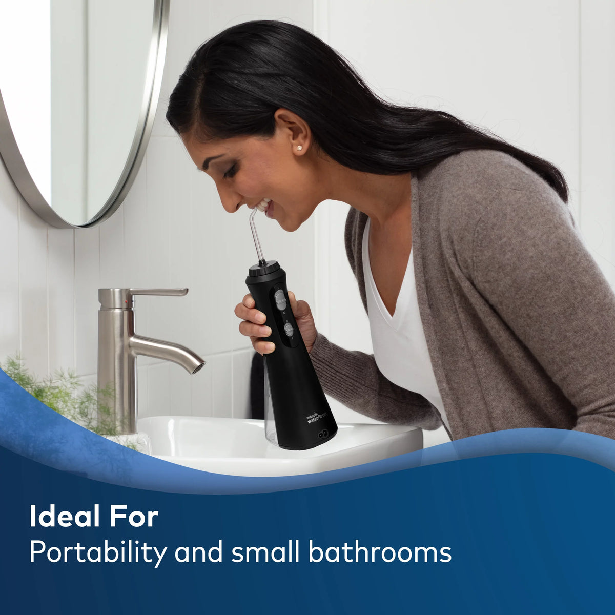 Fluid Cordless Plus Portable Liquid Flosser Oral Irrigator, Black