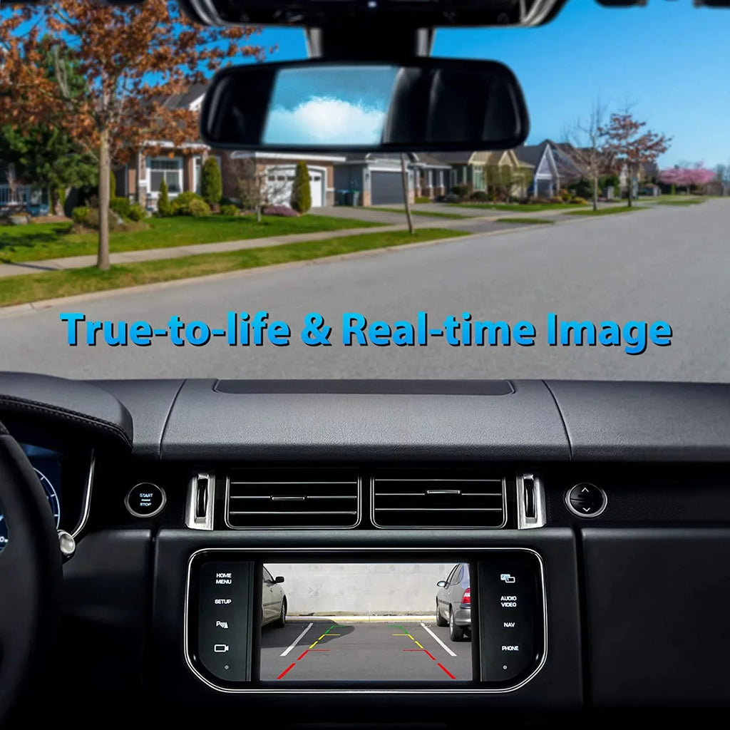 Xroose HD Backup Camera for Car and Truck Rear View Parking Vehicle Camera High Definition Night Vision IP69K Fluid License Plate Camera 152˚ Wide View 12-24V