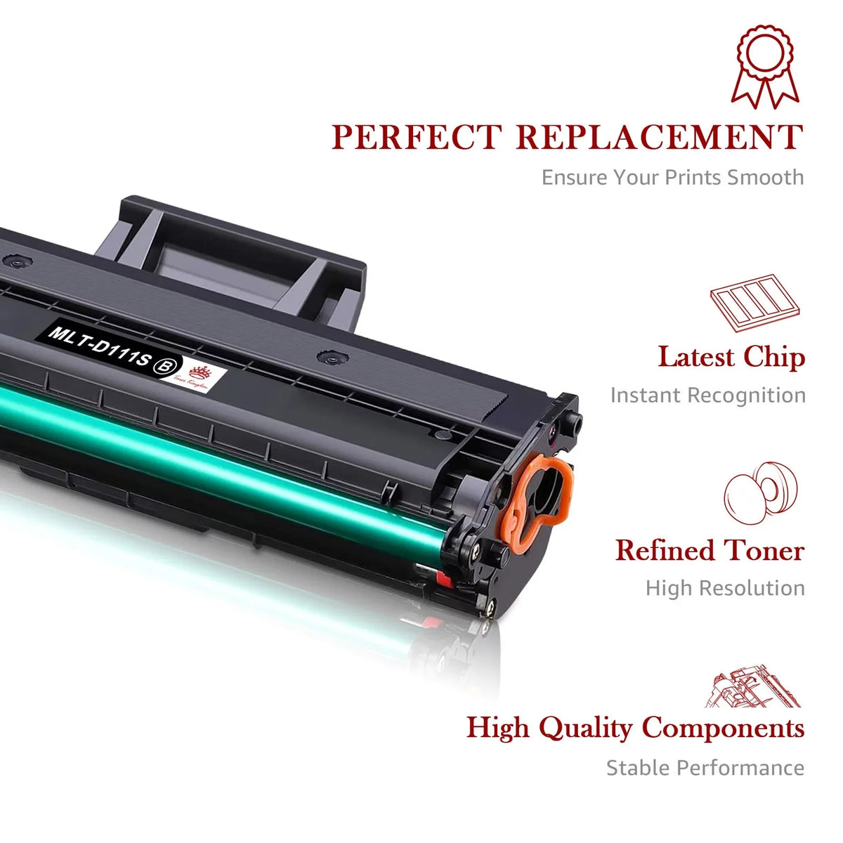 Tonerkingdom 4-Pack Compatible Toner Replacement for MLT-D111S 111S Work with Xpress M2020W M2070FW M2070W Laser Printer Ink (Black)