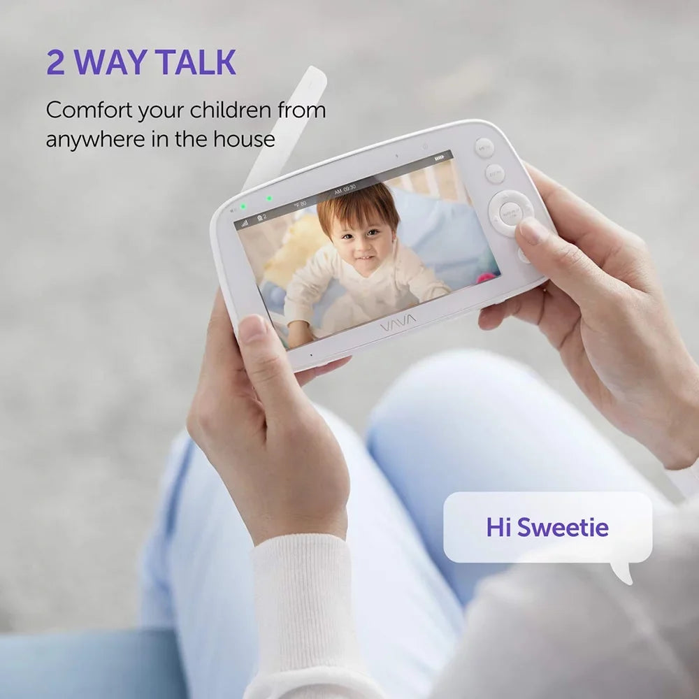VAVA Video Baby Monitor with 5" 720P Handheld Display and 2-Way Audio, White