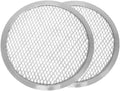 TrueCraftware- Set of 2 Aluminum 12” Pizza Baking Display Seamless Rim- Bakeware Pizza Display Round Pizza Pan Tray Round Baking Tray for Home Kitchen Pizzeria & Restaurants