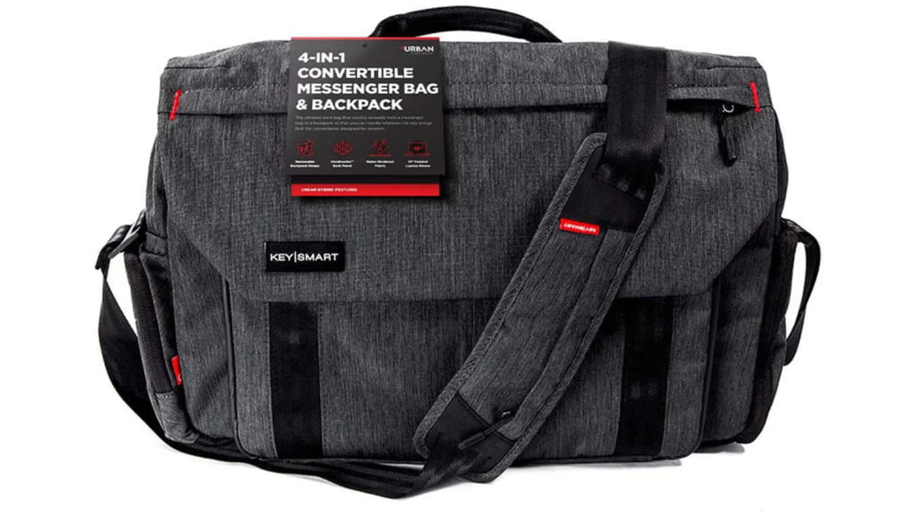 KeySmart Urban Union Hybrid Carrying Case (Messenger/Briefcase/Backpack) for 15" to 16" MacBook Pro, Notebook, Black