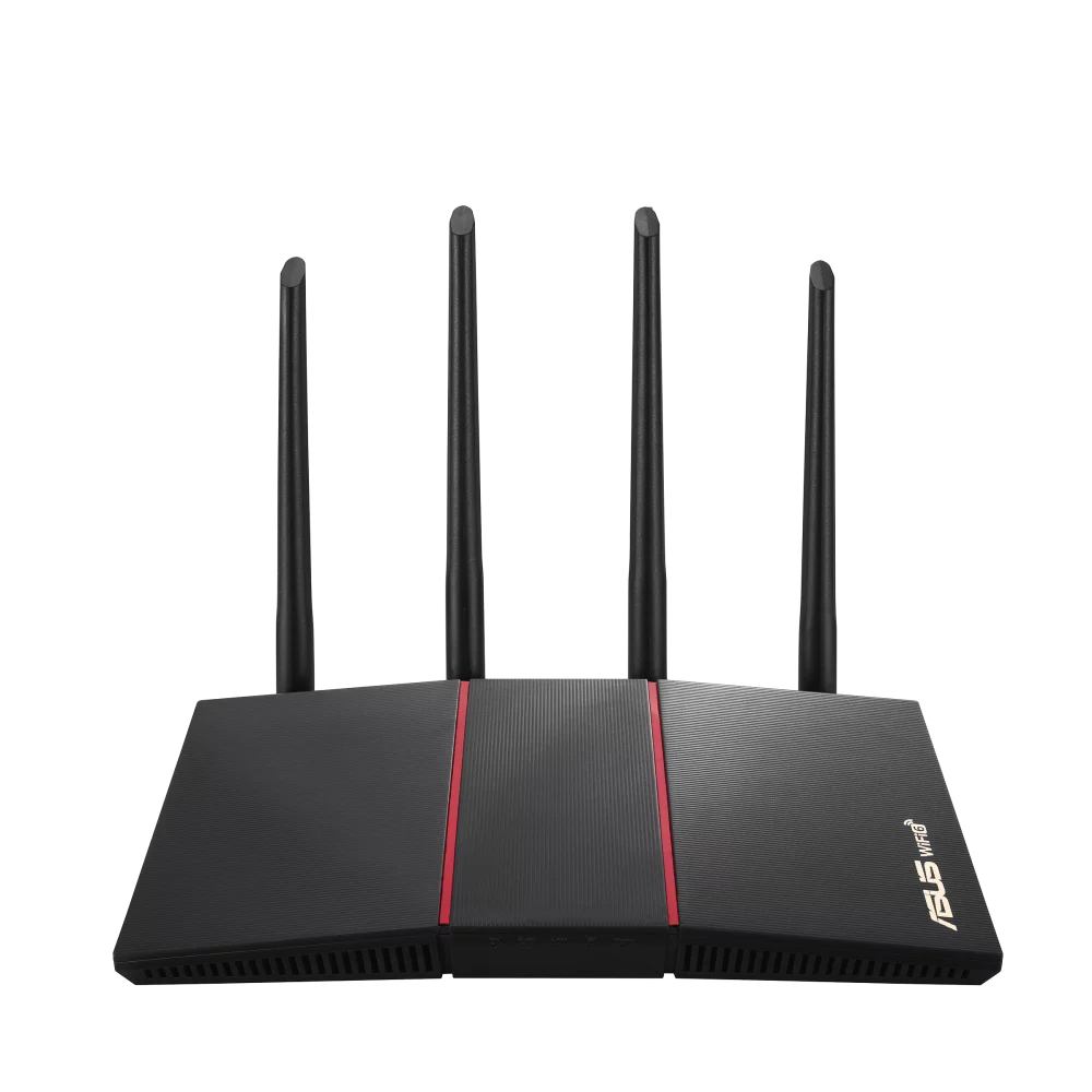 RT-AX55 Wi-Fi 6 IEEE 802.11ax Ethernet Wireless Router - 2.40 GHz ISM Band - 5 GHz UNII Band - 4 x Antenna(4 x External) - 225 MB/s Wireless Speed - 4 x Network Port - 1 x Broadband Port - Gig...