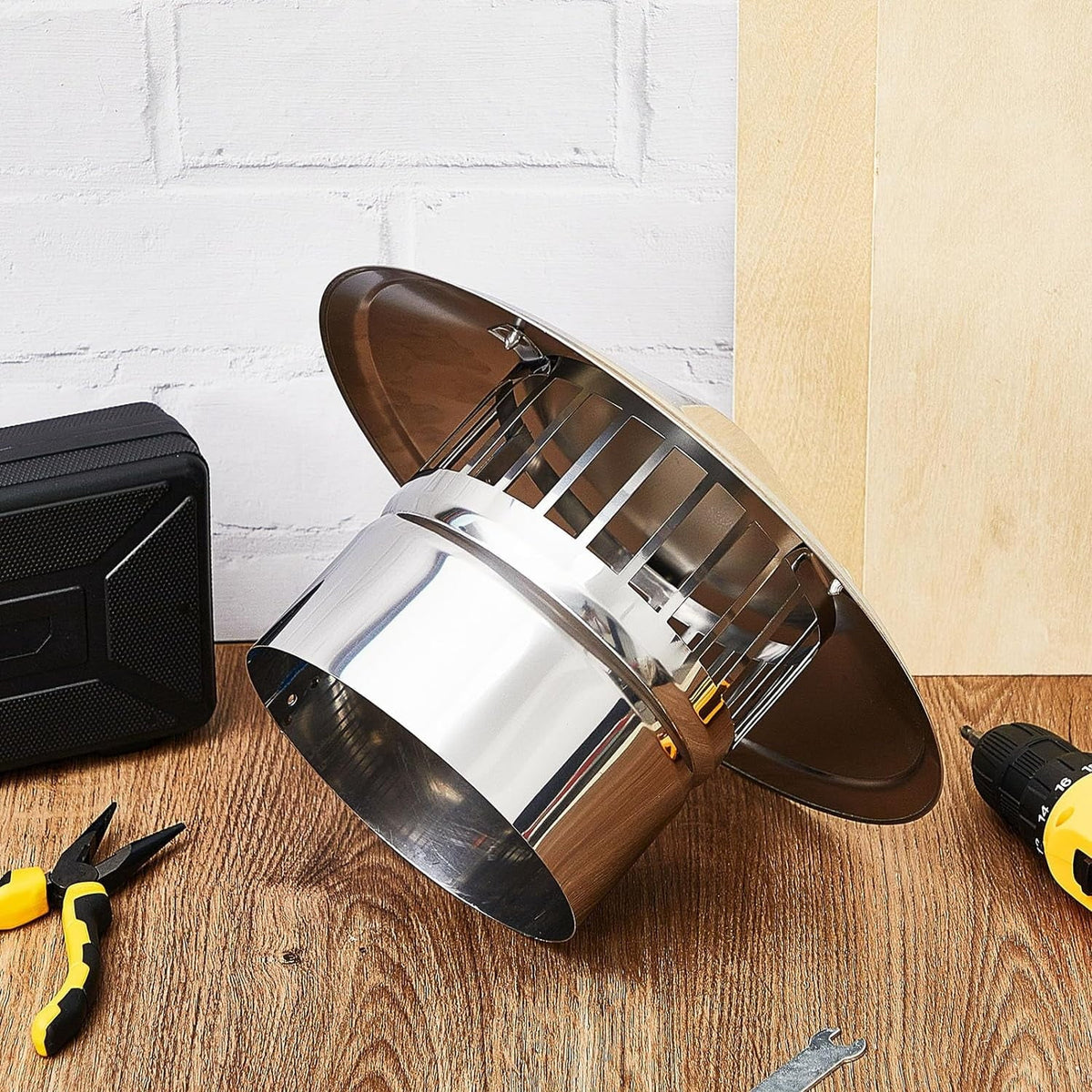 6 Inch Cone Top Chimney Cap Stainless Steel Cone Cap with Display Chimney Cover Outside Roof Silver Fireplace Monitor Cover Exterior Stove Tube Topper for Vent Flue Family Kitchen Cooking