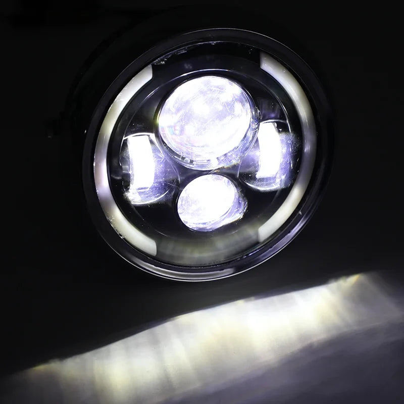7 Inch LED Headlight for Motorcycle Dyna Cafe Racer Bobber Hi/Lo Fog Driving DRL