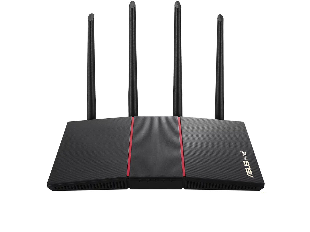 RT-AX55 Wi-Fi 6 IEEE 802.11ax Ethernet Wireless Router - 2.40 GHz ISM Band - 5 GHz UNII Band - 4 x Antenna(4 x External) - 225 MB/s Wireless Speed - 4 x Network Port - 1 x Broadband Port - Gig...