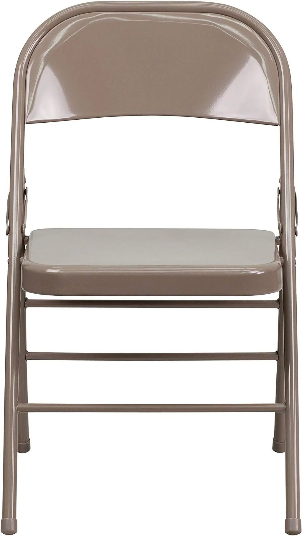 HERCULES Series Triple Braced & Double Hinged Beige Metal Folding Chair