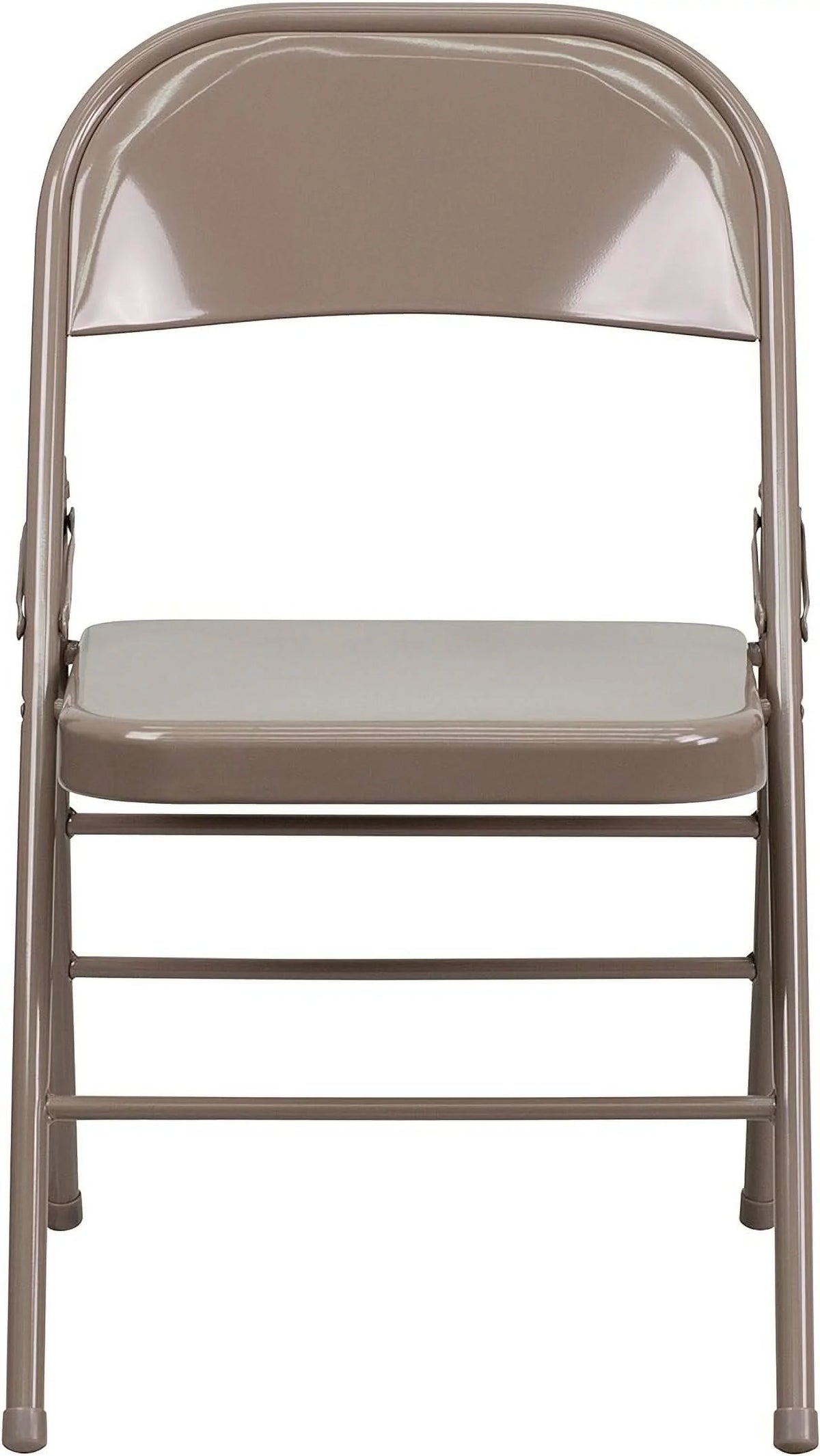HERCULES Series Triple Braced & Double Hinged Beige Metal Folding Chair