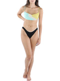 PQ Swim Womens Luna Wave Metallic Square Top Bikini Swim Top