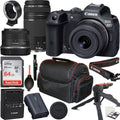 EOS R7 Mirrorless Camera with RF-S 18-45mm f/4.5-6.3 IS STM Lens + EF 75-300mm f/4-5.6 III Lens + 64GB Memory Card + Tripod + Case & More
