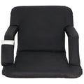 HomGarden Portable Stadium Seat Chair for Bleachers, 6 Reclining Folding Seat Liquid Black