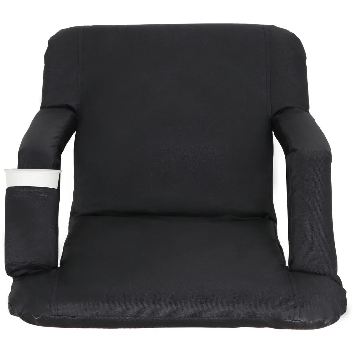 HomGarden Portable Stadium Seat Chair for Bleachers, 6 Reclining Folding Seat Liquid Black