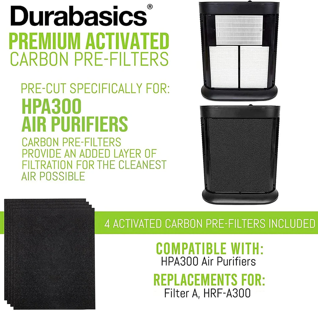 Durabasics Pre-Filters for Honeywell HPA300 Replacement Filters, Honeywell Prefilter A, Honeywell Filter A, Prefilter for Honeywell Air Purifier, Honeywell Pre Filter Replacement, HRF-AP1-4 Pack