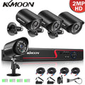 KKmoon 4CH 1080P Full HD DVR Video Recorder & 4 Camera Set - AHD/Analog/TVI/CVI/ DVR CCTV Digital Video Recording System with P2P Remote Phone for Home Office