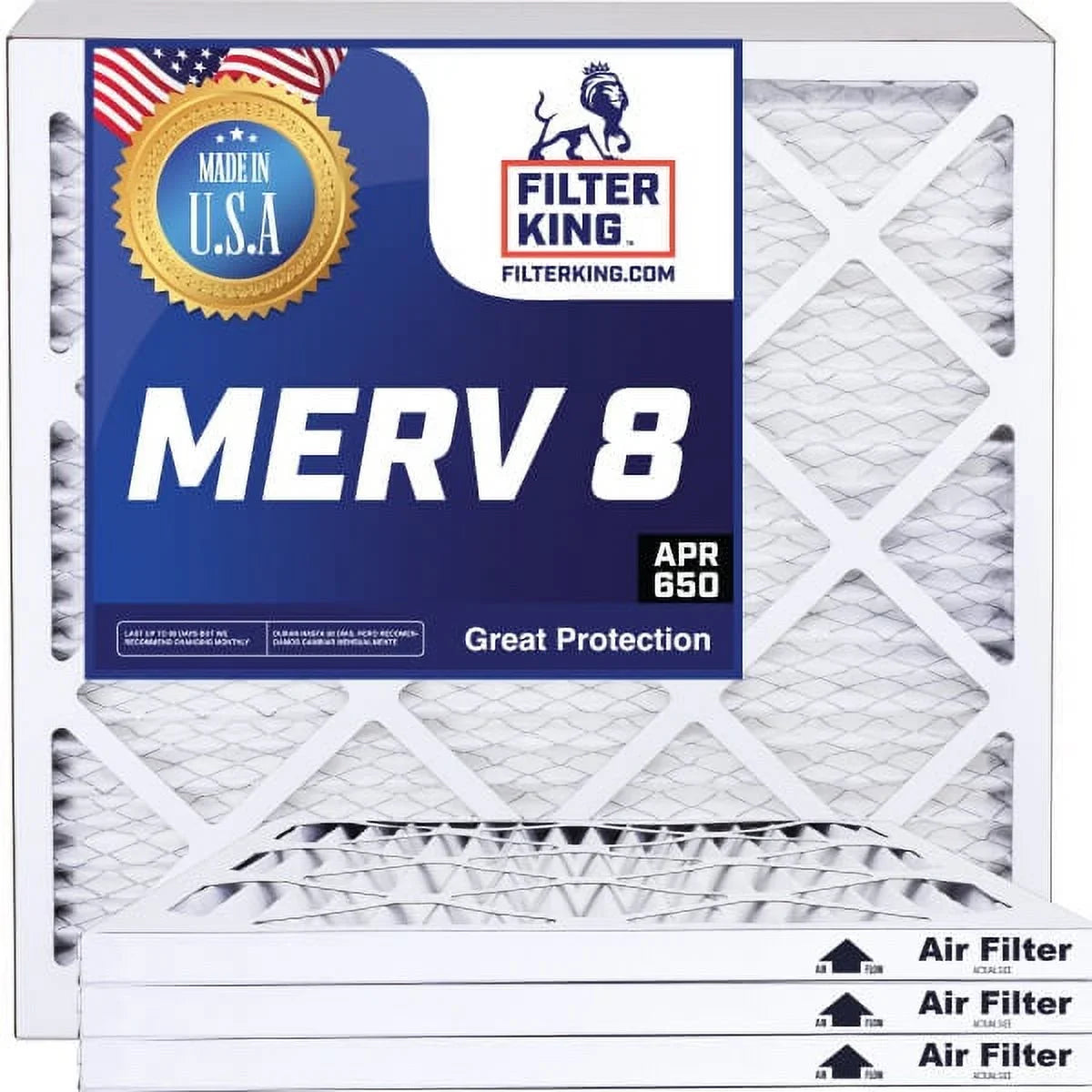 Filter King 4x49x1a Air Filter | 4-PACK | MERV 8 HVAC Pleated A/C Furnace Filters | MADE IN USA | Actual Size: 4 x 49 x .75"
