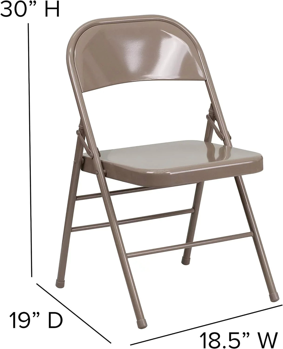 HERCULES Series Triple Braced & Double Hinged Beige Metal Folding Chair