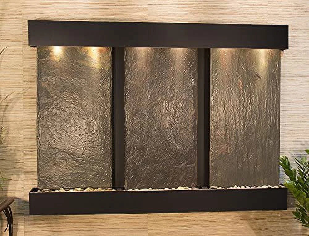 Adagio OFS1504 Olympus Falls-Square-Blackened Metal Natural Slate Wall Fountain